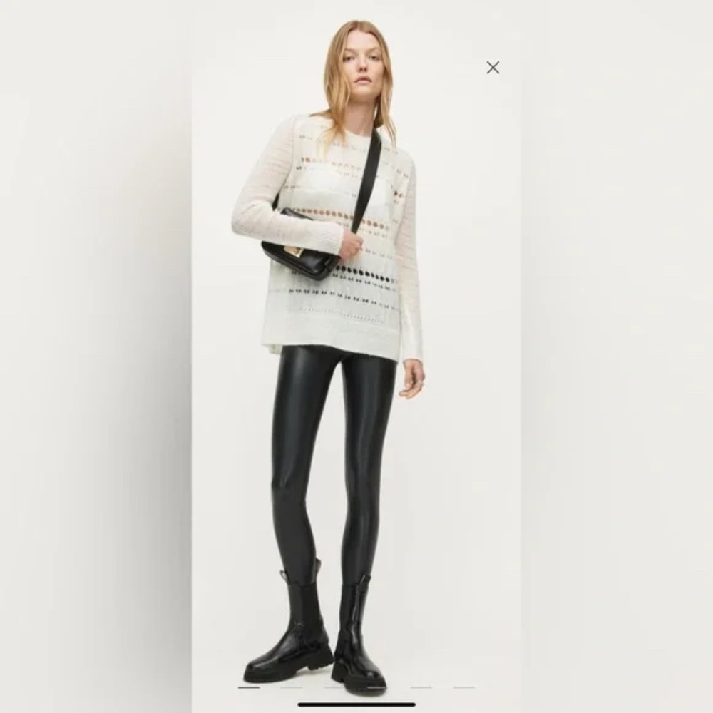 AllSaints Cora Faux Leather Leggings-Black-Size 4